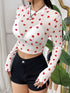 Ladies Sheer Mesh Top White Heart Printed Legacy Boutiques Legacy Boutiques