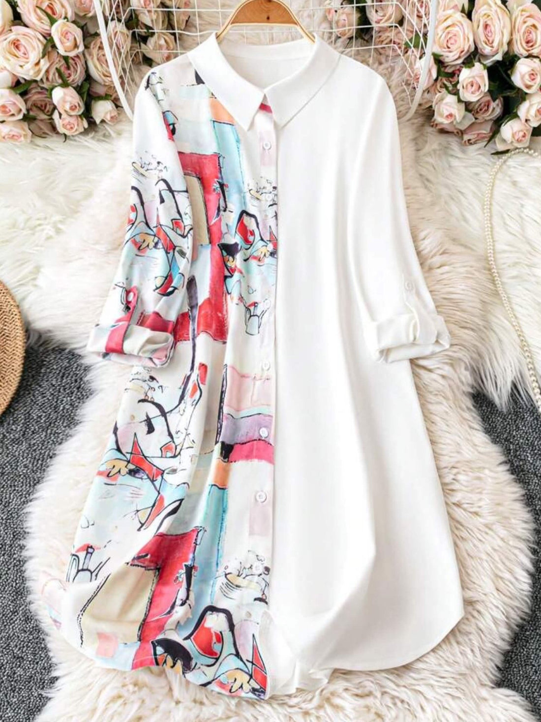 Ladies Shirt Dress Cartoon Graphic Printed Legacy Boutiques Legacy Boutiques