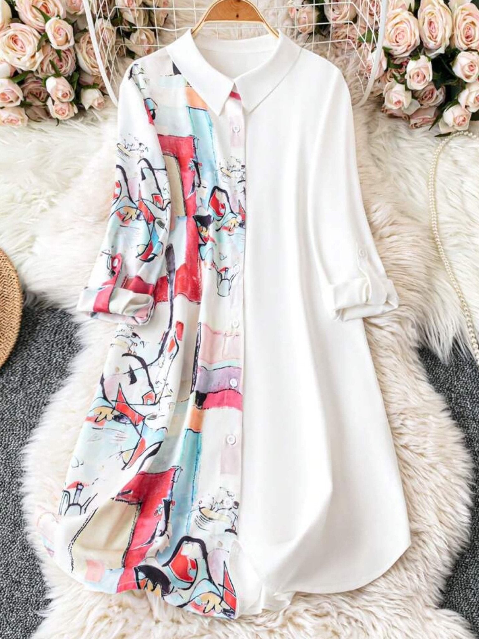 Ladies Shirt Dress Cartoon Graphic Printed Legacy Boutiques Legacy Boutiques