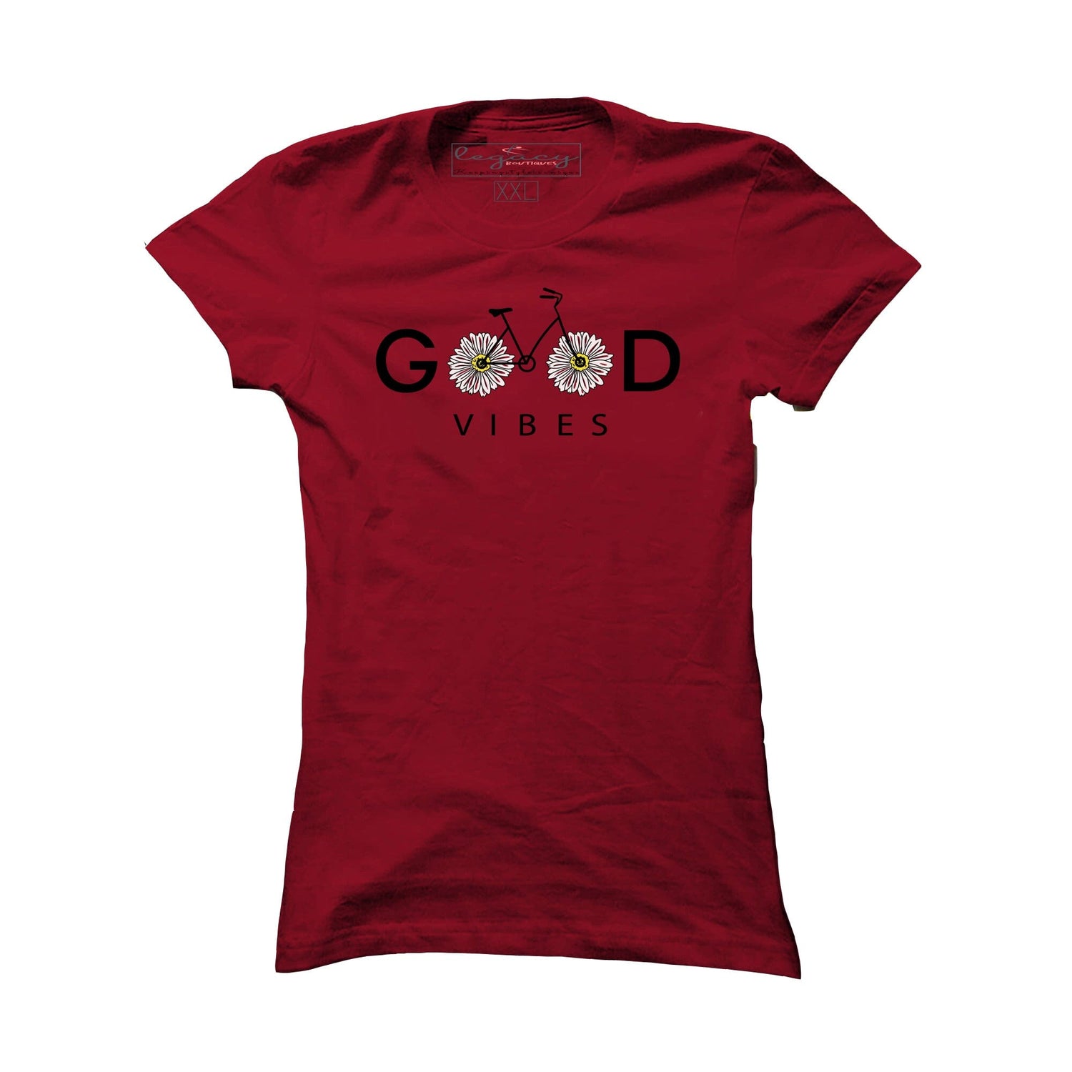 Ladies Short Sleeve cotton T-Shirt Maroon Legacy Boutiques Legacy Boutiques