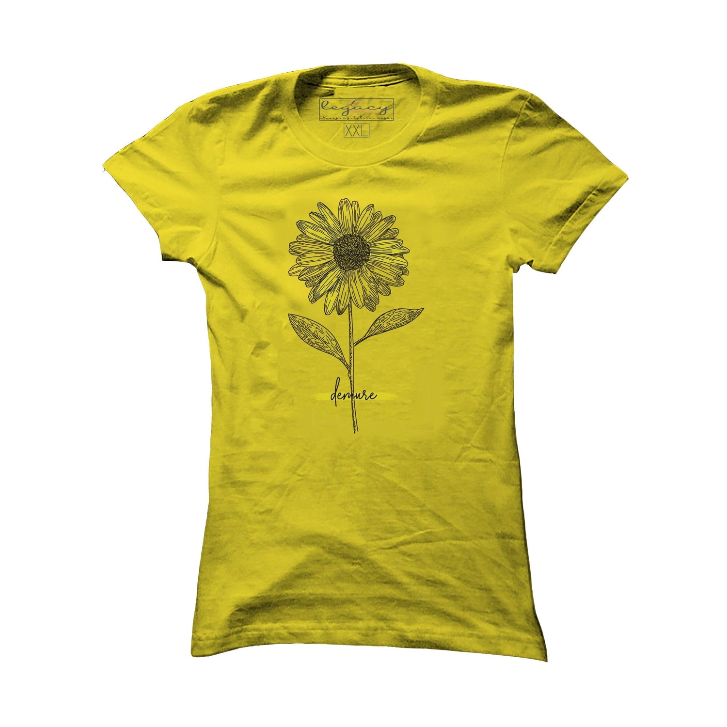 Ladies Short Sleeve cotton T-Shirt Yellow Legacy Boutiques Legacy Boutiques