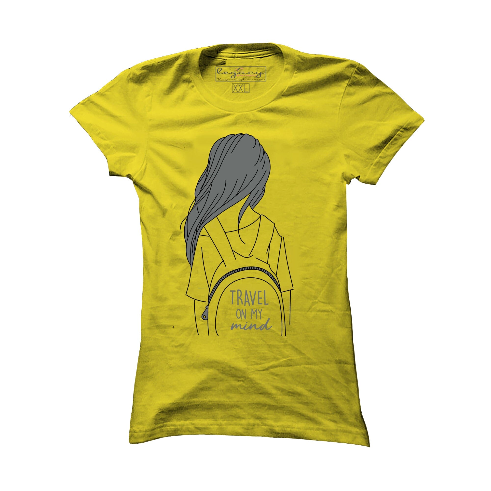 Ladies Short Sleeve cotton T-Shirt Yellow Legacy Boutiques Legacy Boutiques