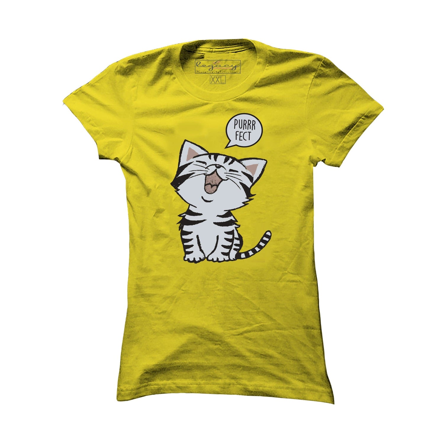 Ladies Short Sleeve cotton T-Shirt Yellow Legacy Boutiques Legacy Boutiques