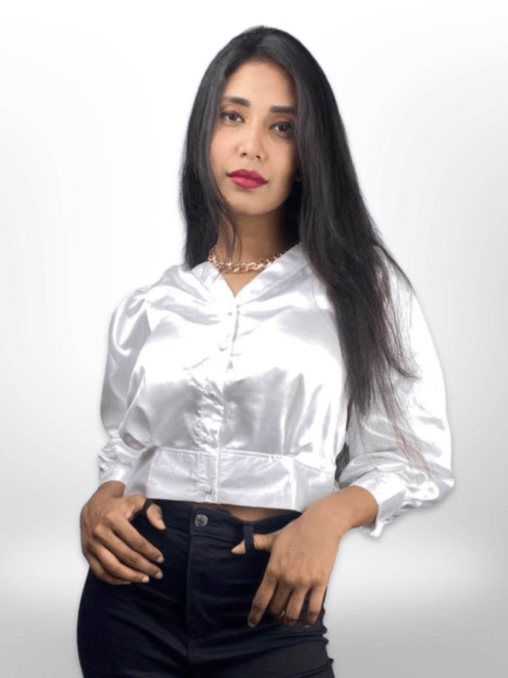 Ladies white Satin Blouse Legacy Boutiques Legacy Boutiques