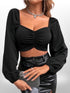 Lantern Sleeve Ruched Bust Crop Top Legacy Boutiques Legacy Boutiques