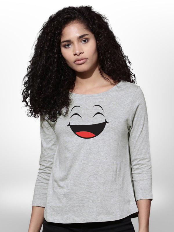 Cute Laugh Ladies T-shirt 4 Quarter Sleeve - Legacy Boutiques