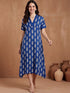 Leaf Printed Womens V Neck Ethnic Kurti Dress Legacy Boutiques Legacy Boutiques