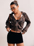 leopard print cropped zip - up hoodie jacket Legacy Boutiques Legacy Boutiques
