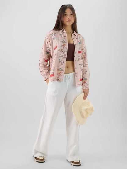 LIMITED EDITION: Peanuts™ Comic Strip Pink Oversized Shirt Legacy Boutiques Legacy Boutiques
