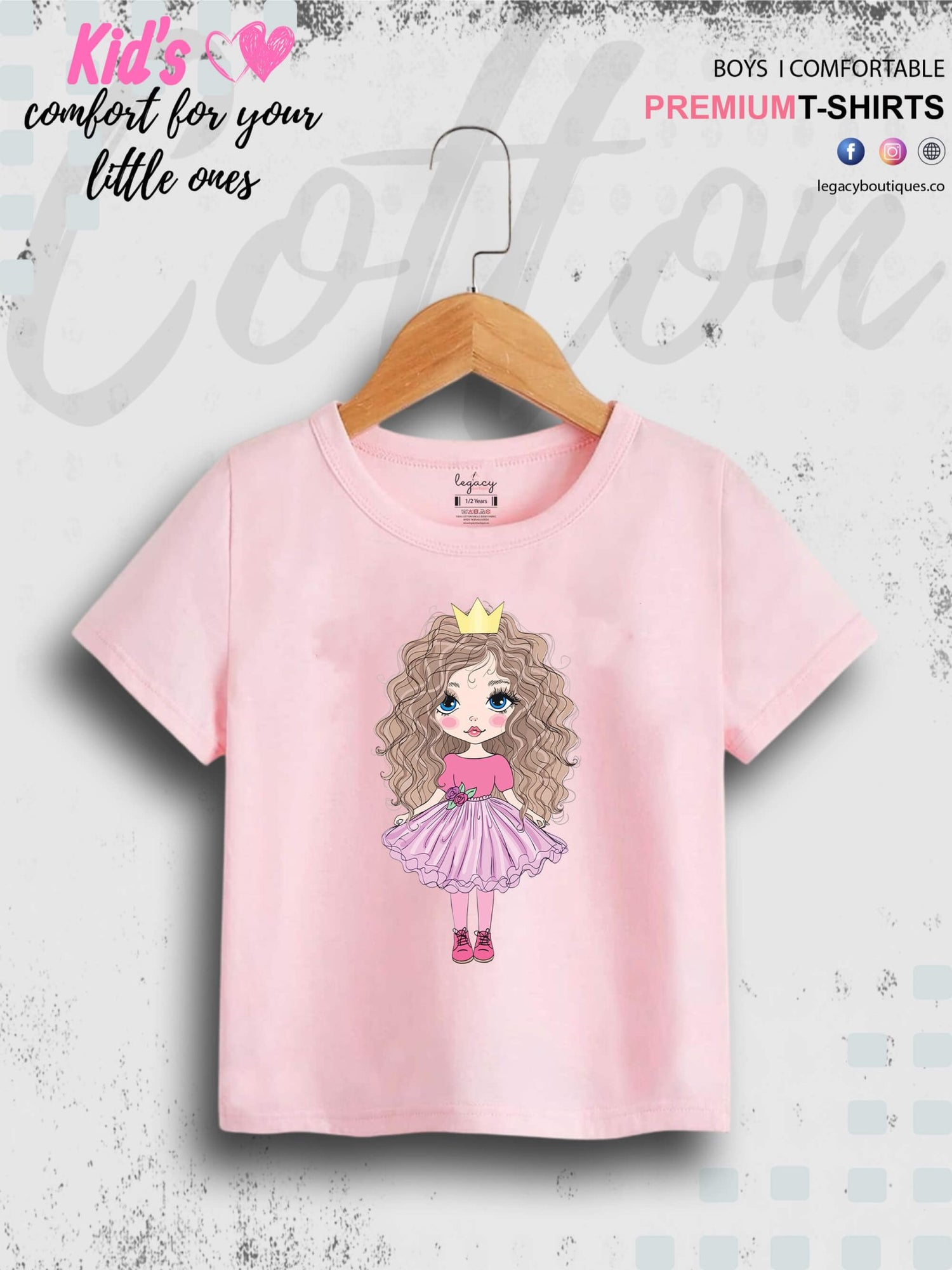 Little Doll Girl Printed Children Girls T-Shirt In Lowest Price Only In Dhaka Legacy Boutiques Legacy Boutiques