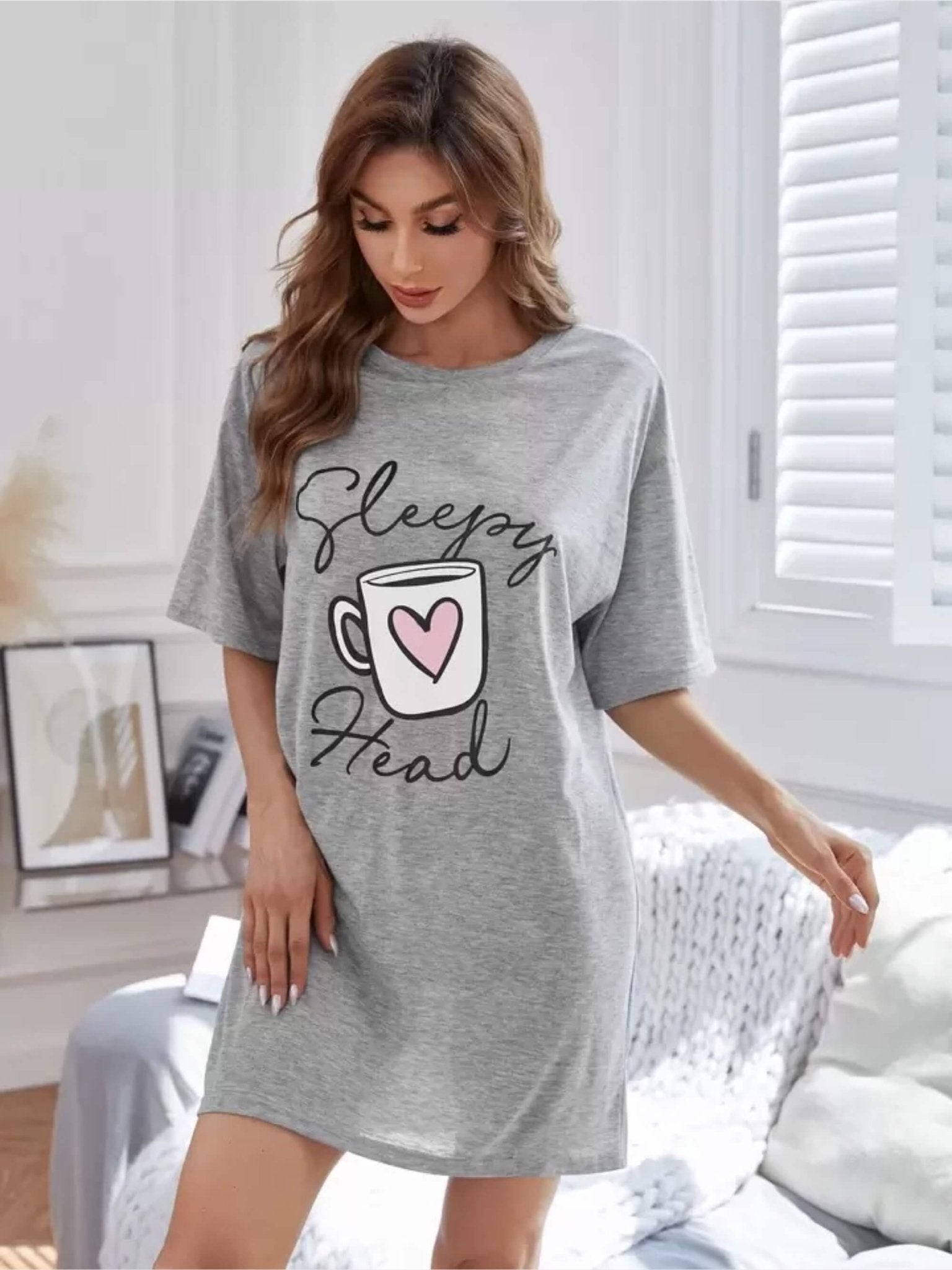 Long tshirt for womens Sleepy Head Printed Legacy Boutiques Legacy Boutiques
