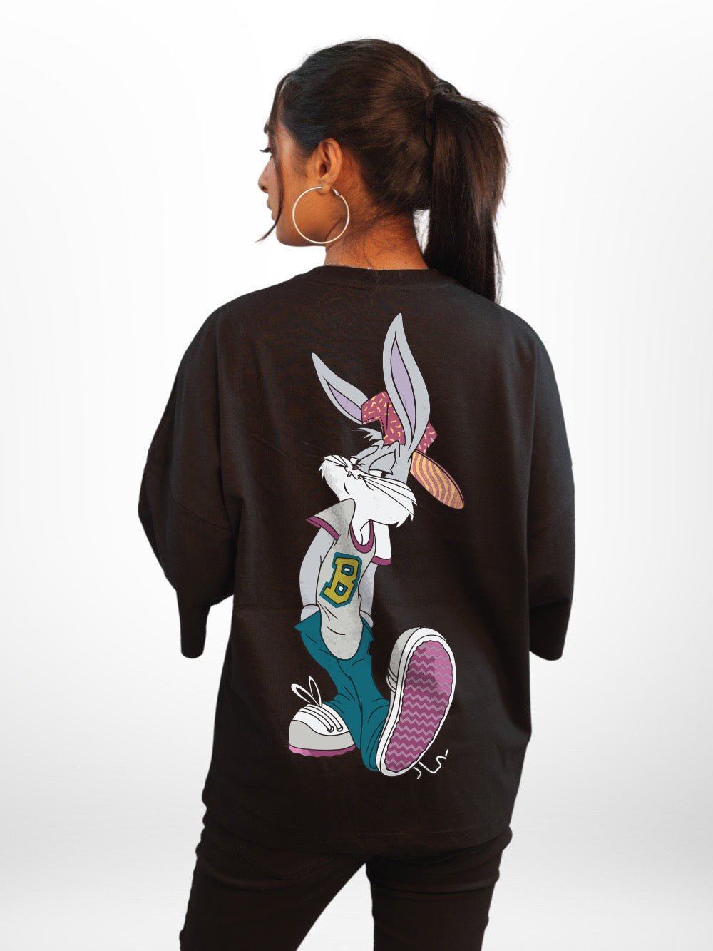 Looney Tunes: Bunny Stay Cool Graphic Printed Womens Drop Shoulder T-shirt Legacy Boutiques Dhaka Legacy Boutiques Legacy Boutiques