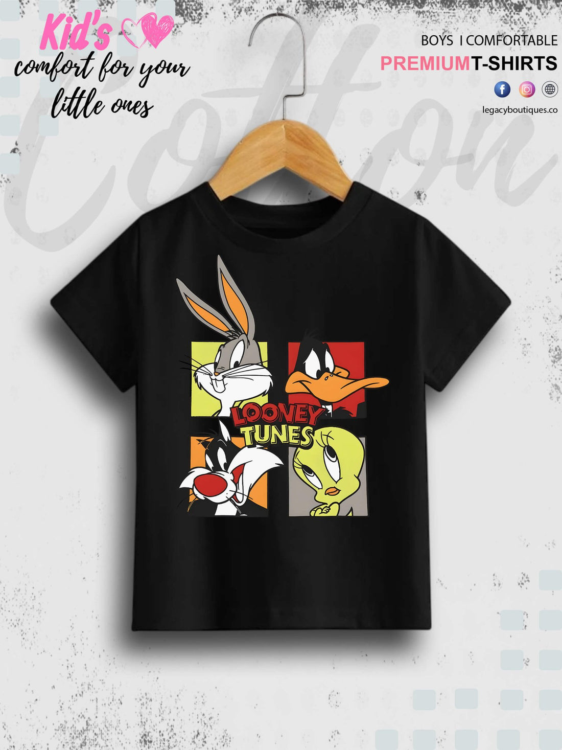 Looney Tunes Cartoon Printed 1 To 11 Year Girls Summer Time T-Shirt In Lowest Price Only In BD Legacy Boutiques Legacy Boutiques