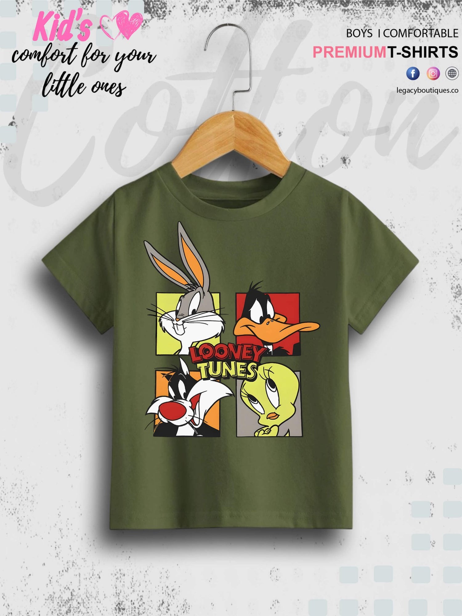 Looney Tunes Cartoon Printed 1 To 11 Year Girls Summer Time T-Shirt In Lowest Price Only In BD Legacy Boutiques Legacy Boutiques