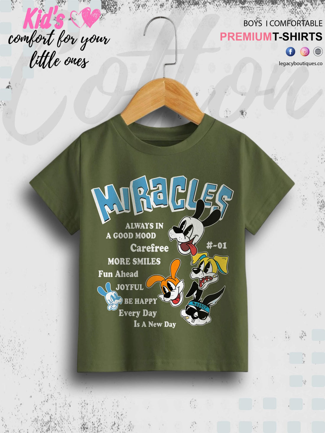 Looney Tunes Cartoon Printed Short Sleeve T-Shirt For Boys in Chittagong Legacy Boutiques Legacy Boutiques