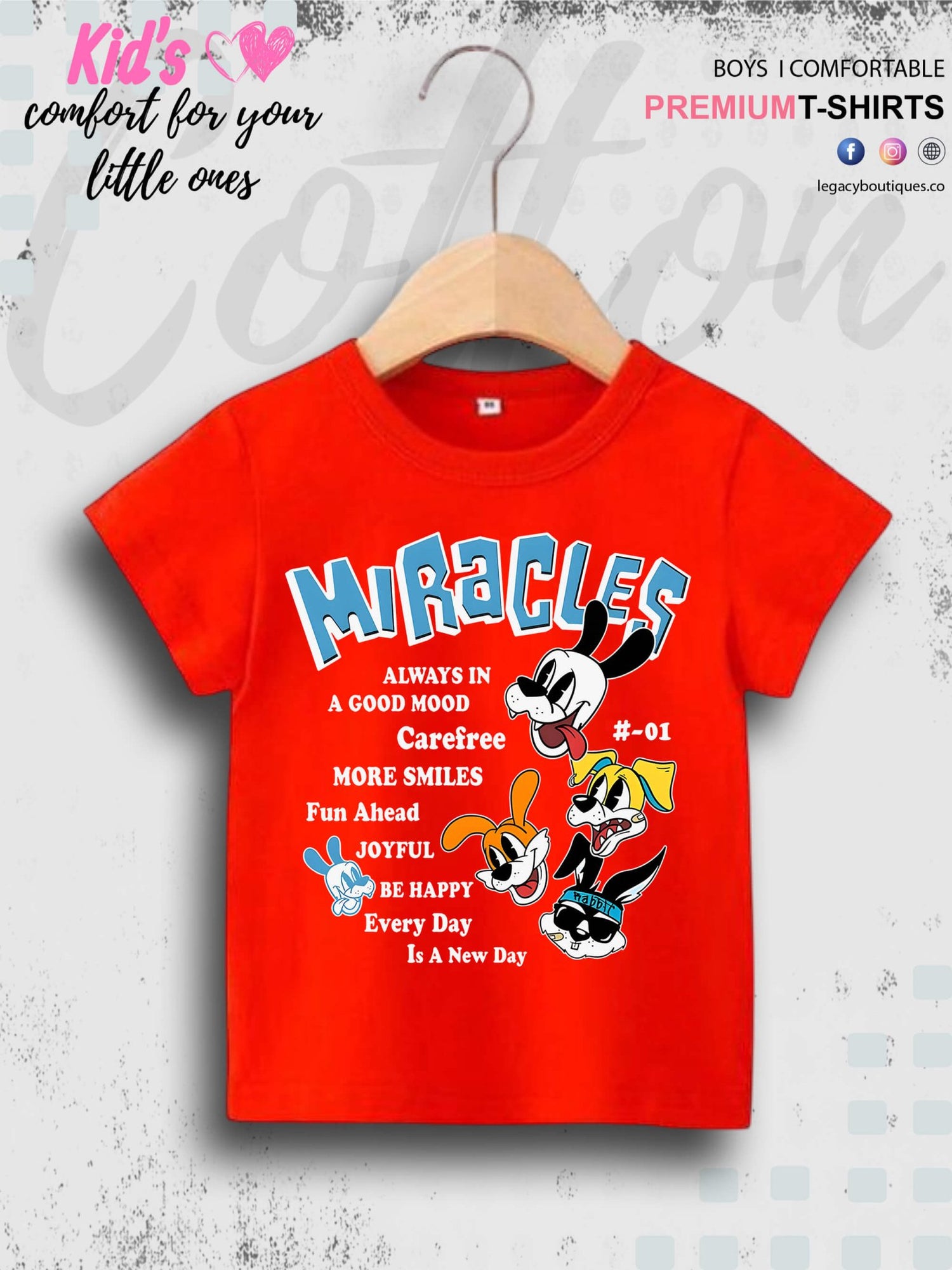 Looney Tunes Cartoon Printed Short Sleeve T-Shirt For Boys in Chittagong Legacy Boutiques Legacy Boutiques
