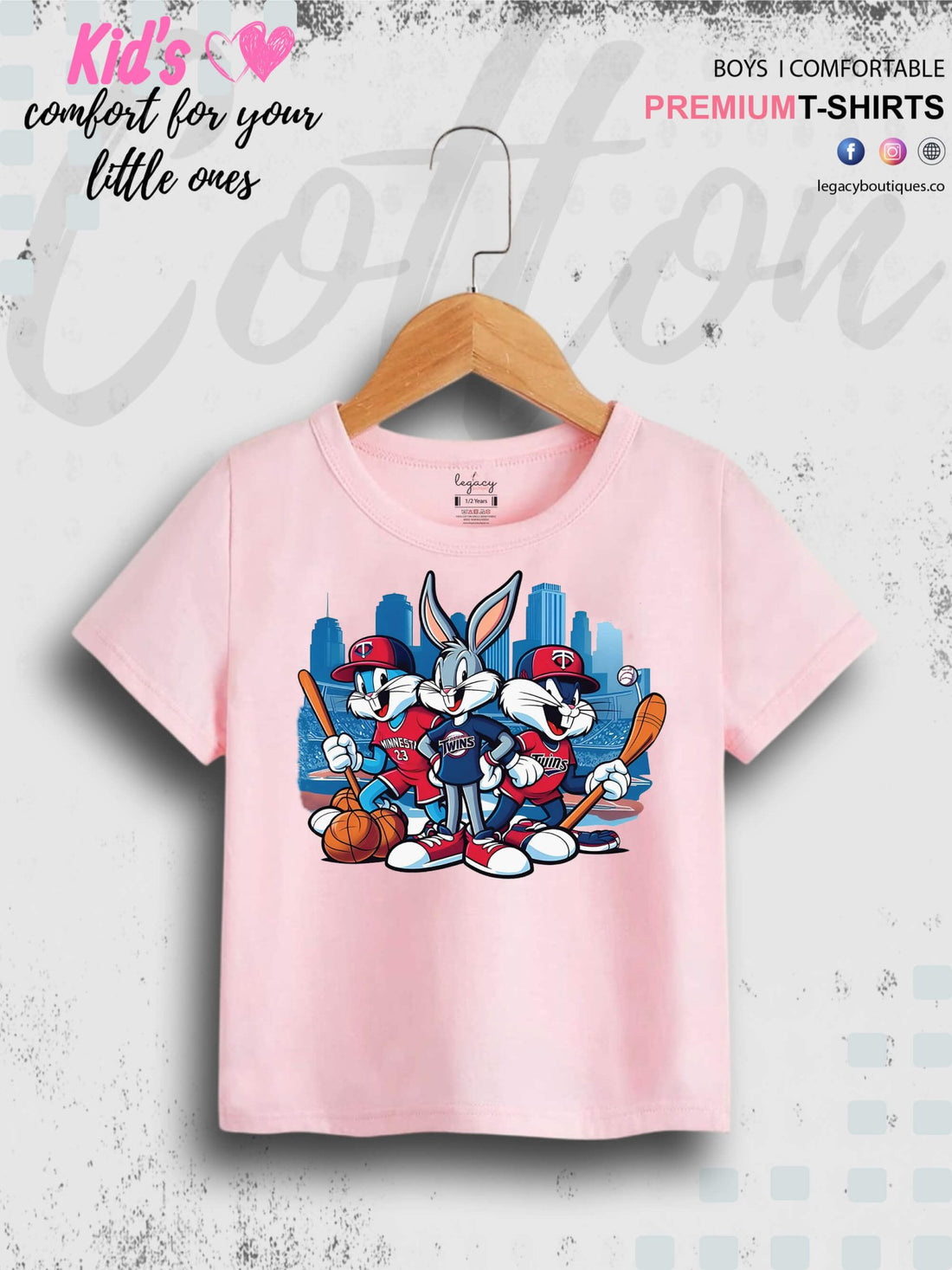 Looney Tunes Mini Bugs Bunny Cartoon Printed Casual T-Shirt For Baby Girls In Lowest Price Only In Dhaka Legacy Boutiques Legacy Boutiques
