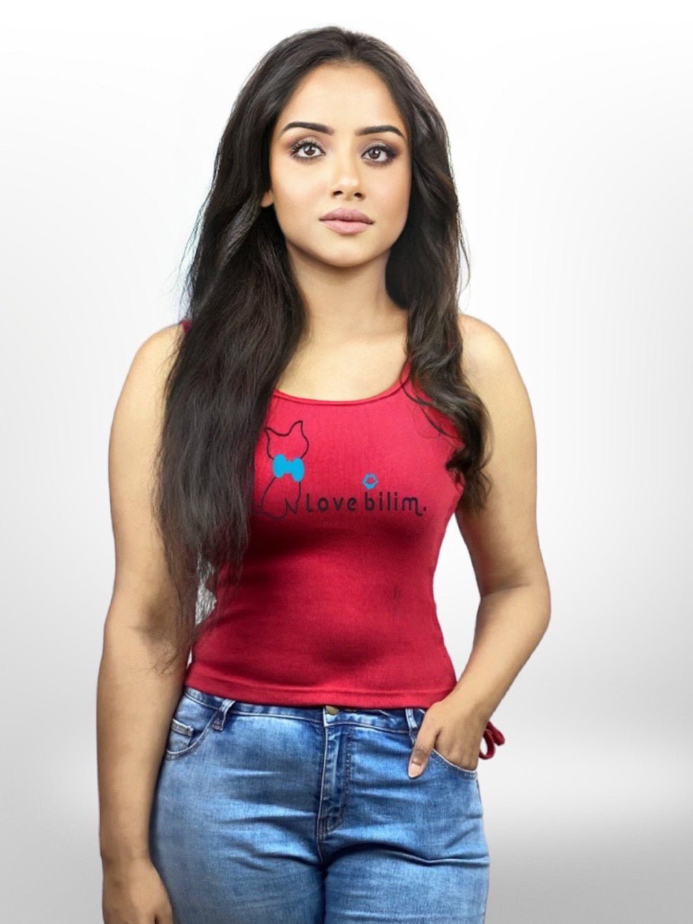 Love For Billim Printed Womens Red TankTop Legacy Boutiques Legacy Boutiques