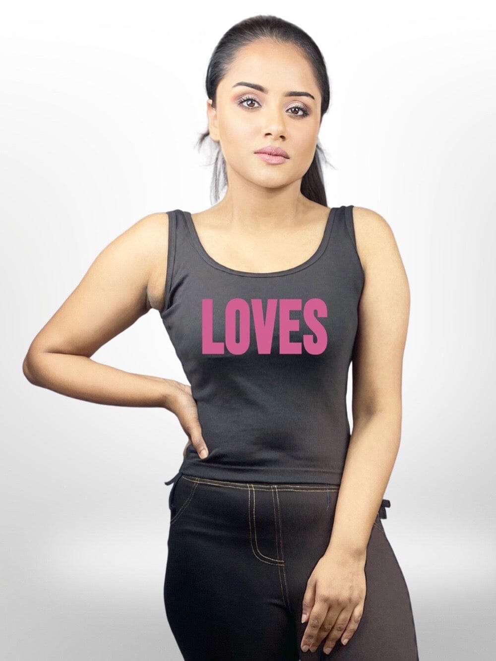 LOVES Printed Summer Cotton Black TankTop Legacy Boutiques Legacy Boutiques