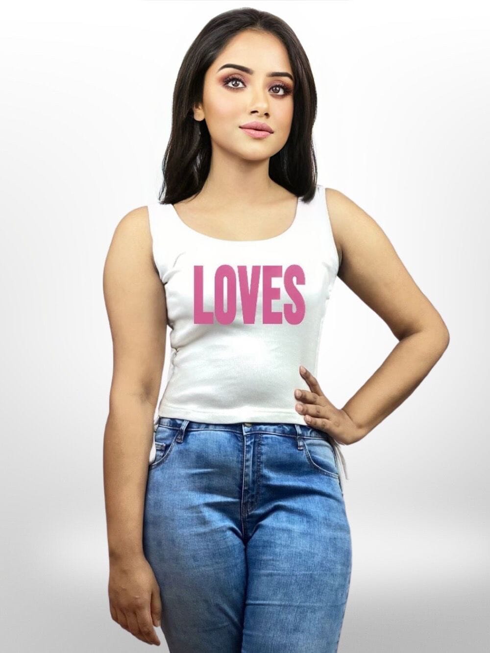 Loves Printed Summer &amp; Winter White TankTop Legacy Boutiques Legacy Boutiques