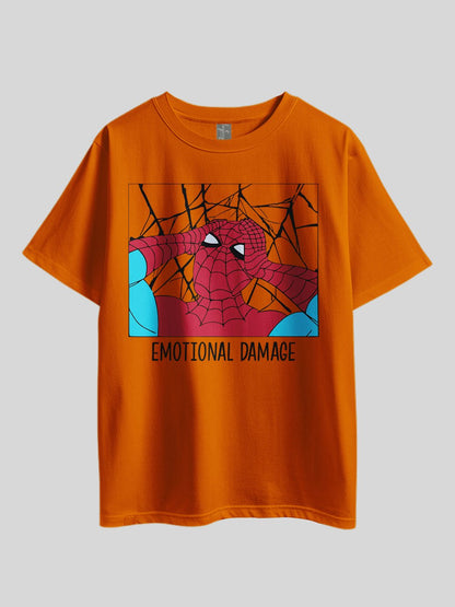 "Marvel Spider - Emotional Damage" Graphic Printed Drop Shoulder T-shirt Legacy Boutiques Bangladesh Legacy Boutiques Legacy Boutiques