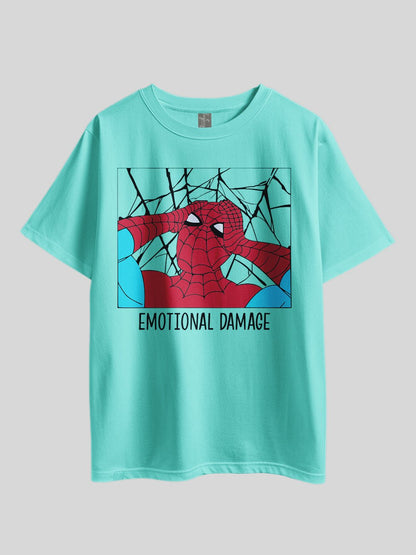 "Marvel Spider - Emotional Damage" Graphic Printed Drop Shoulder T-shirt Legacy Boutiques Bangladesh Legacy Boutiques Legacy Boutiques