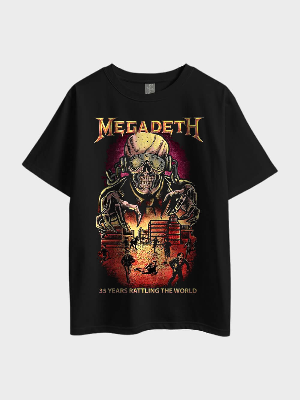 Megadeth 35 Years Rattling The World Metal Oversized Mens Premium Quality In Lowest Price Tee Only At Legacy Boutiques BD Legacy Boutiques Legacy Boutiques