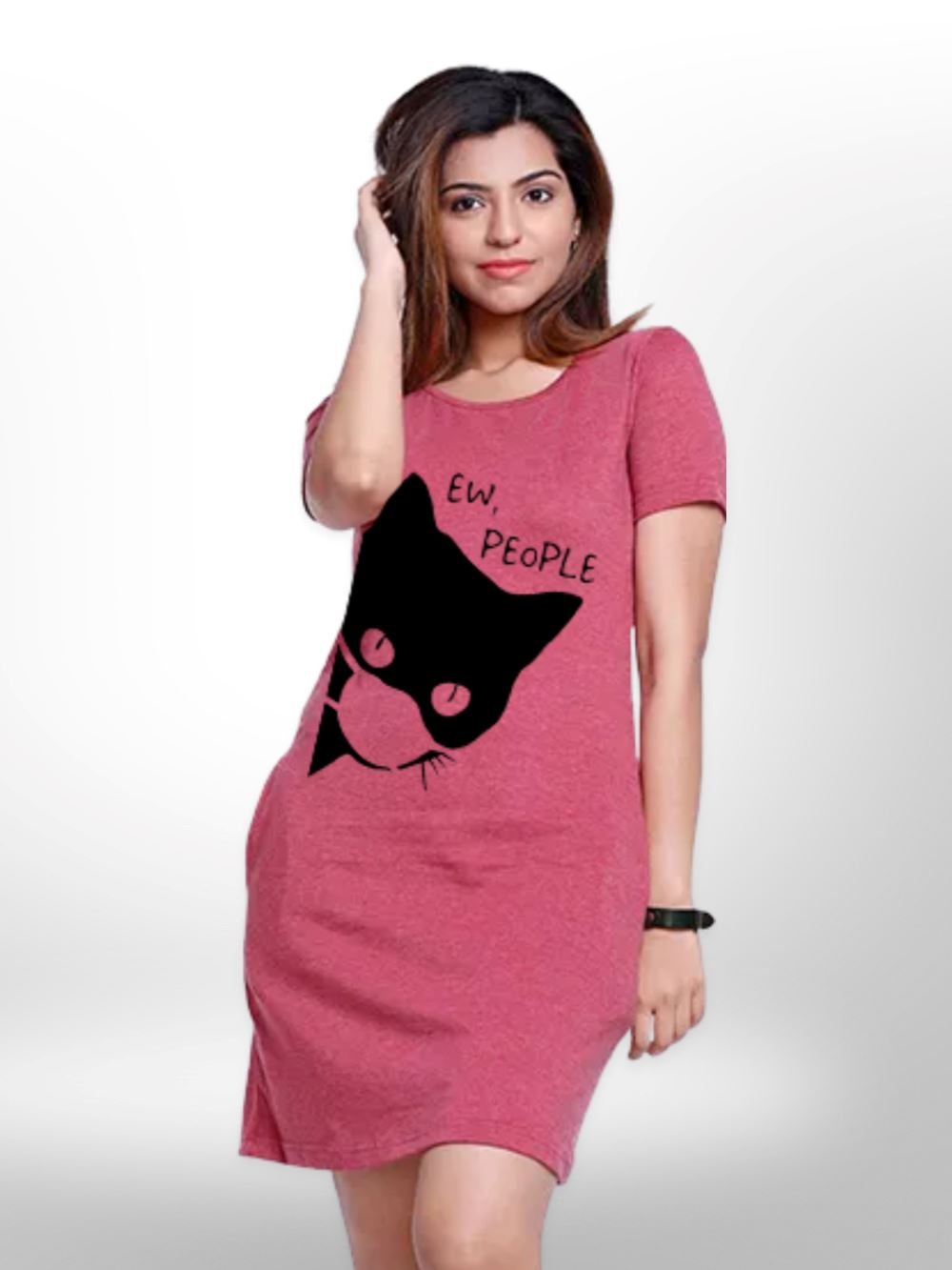 Meow People Stylish Printed Long T-shirt For Womens Legacy Boutiques Legacy Boutiques