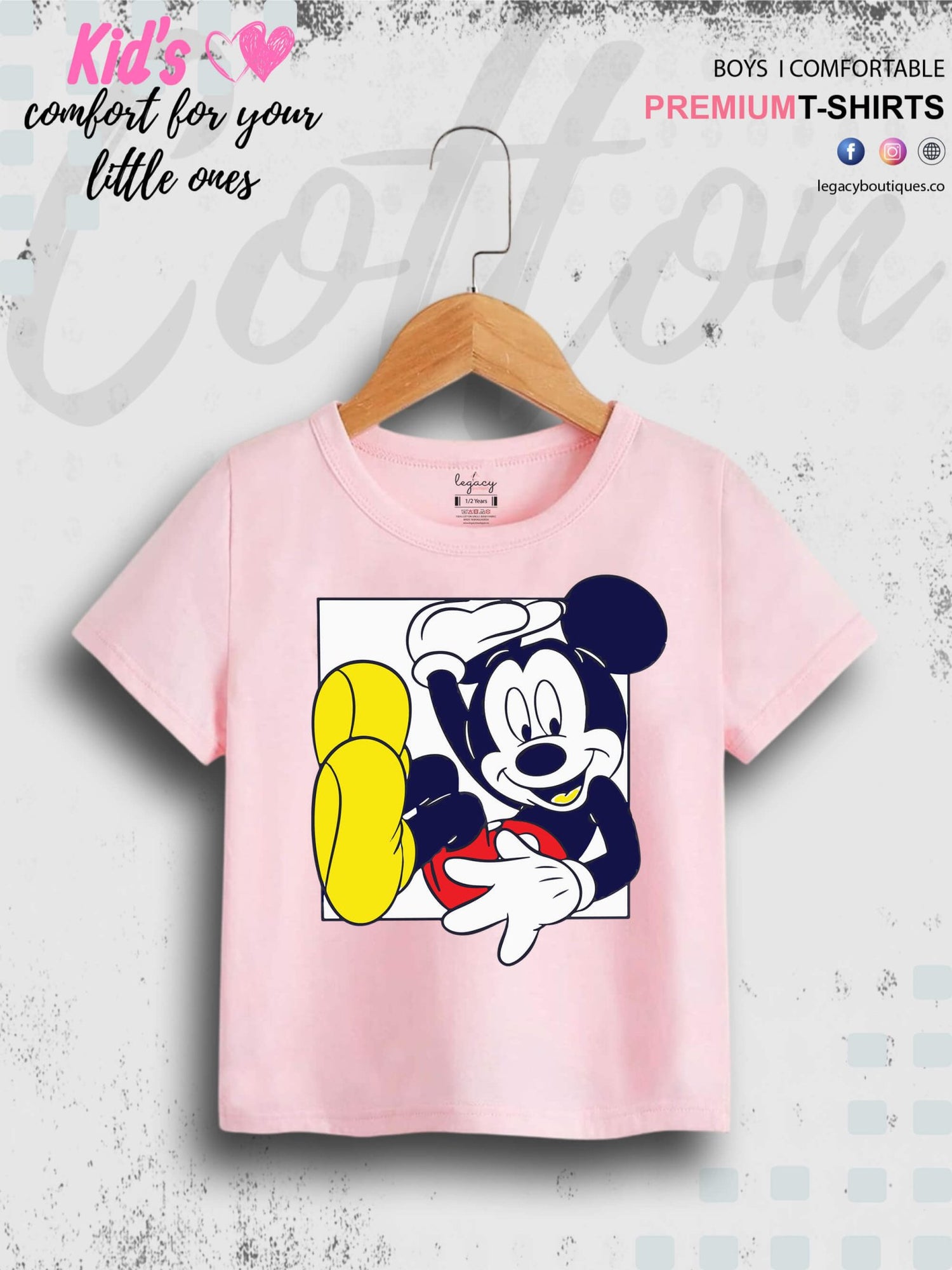 MICKEY 1 To 11 Year Kids Boys Summer Time T-Shirt In Cheapest Price Only In BD Legacy Boutiques Legacy Boutiques