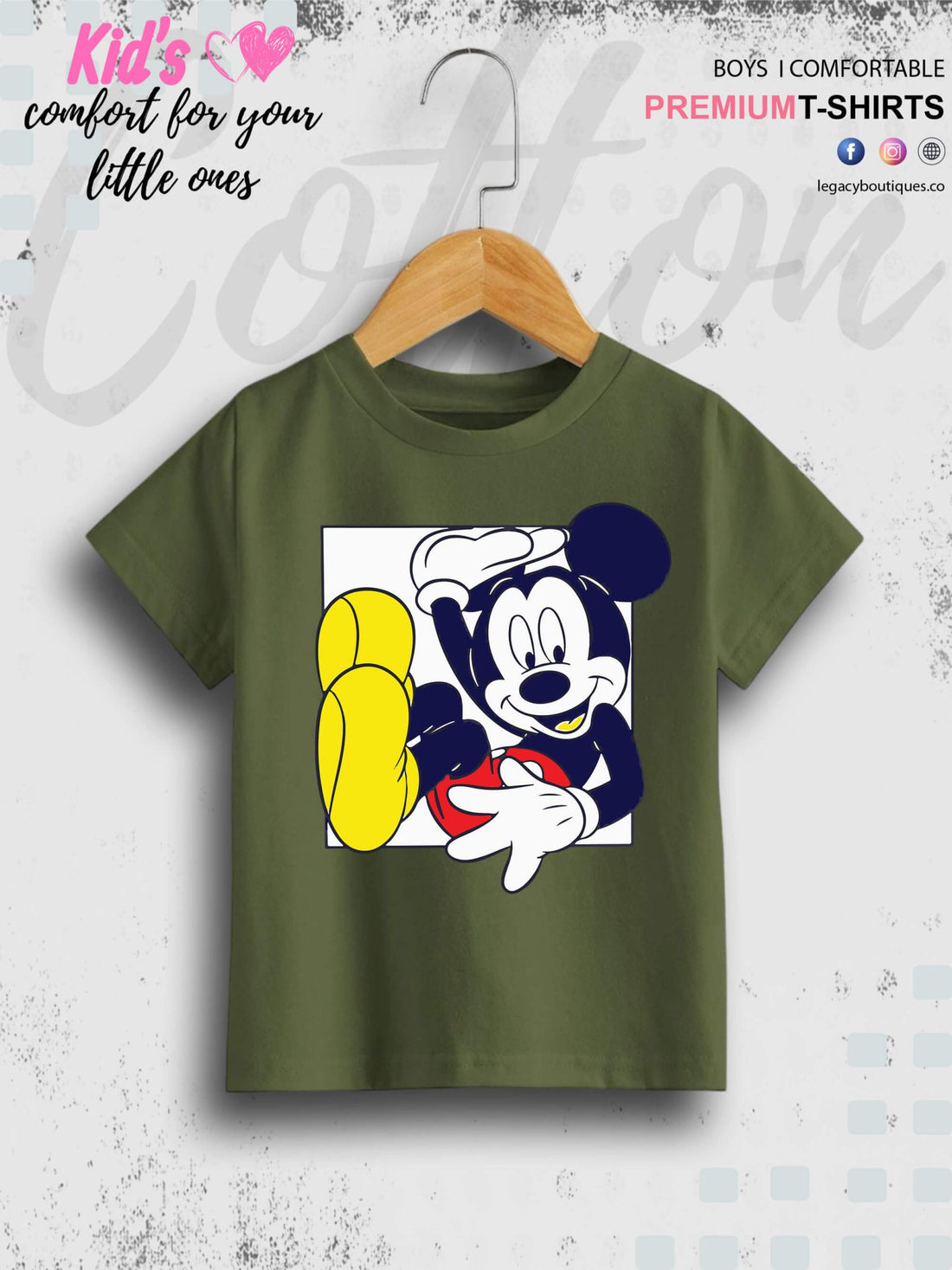 MICKEY 1 To 11 Year Kids Boys Summer Time T-Shirt In Cheapest Price Only In BD Legacy Boutiques Legacy Boutiques