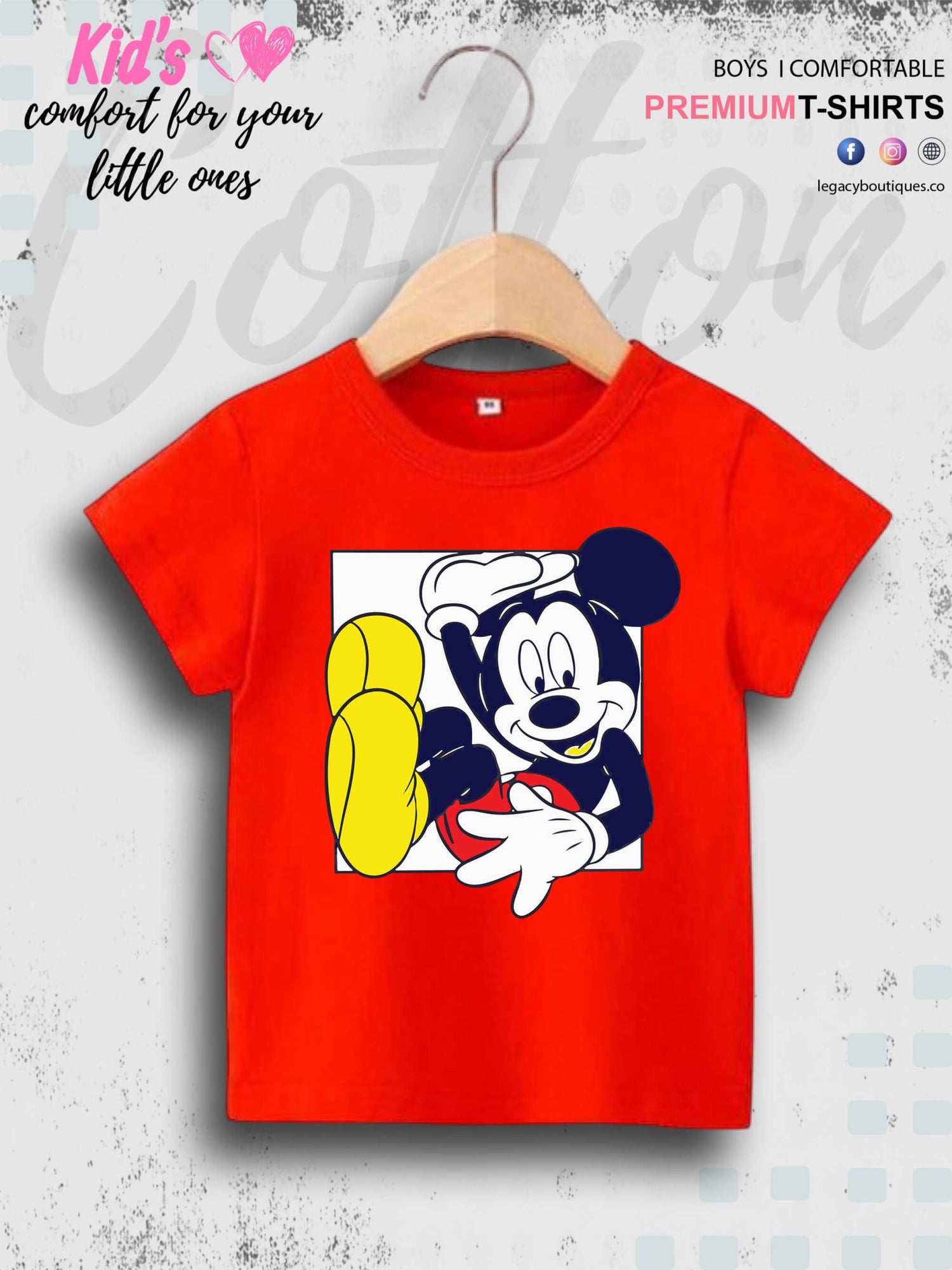 MICKEY 1 To 11 Year Kids Boys Summer Time T-Shirt In Cheapest Price Only In BD Legacy Boutiques Legacy Boutiques