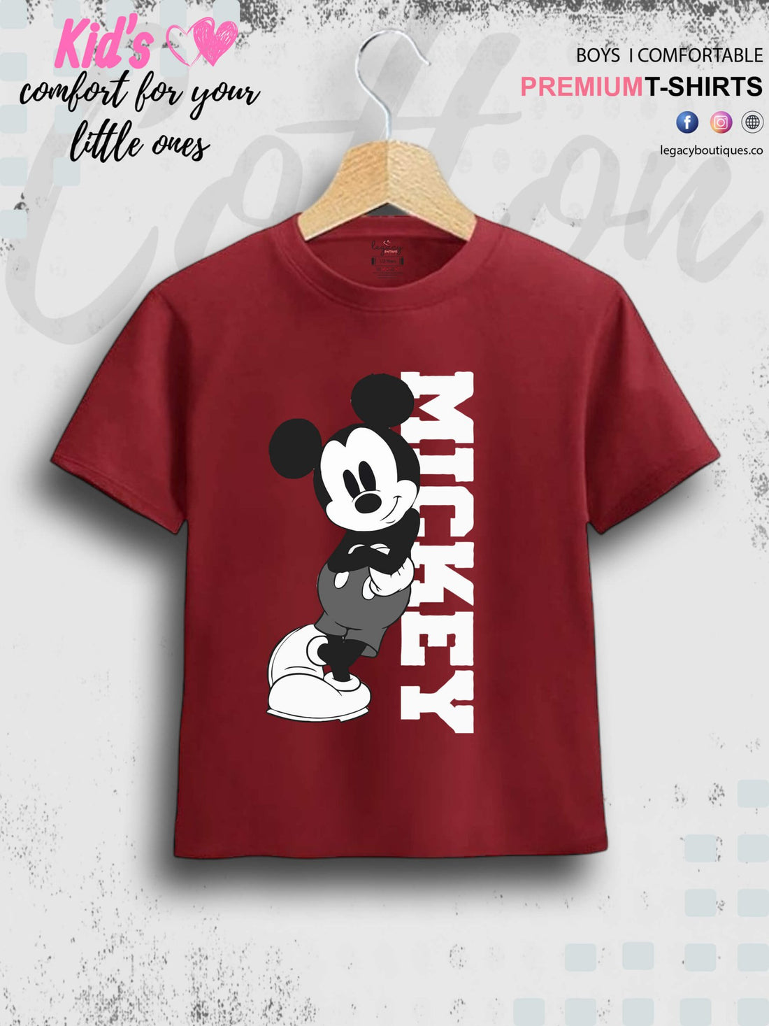 Mickey 1 To 11 Year Kids Boys Summer Time T-Shirt In Lowest Price Only In BD Legacy Boutiques Legacy Boutiques