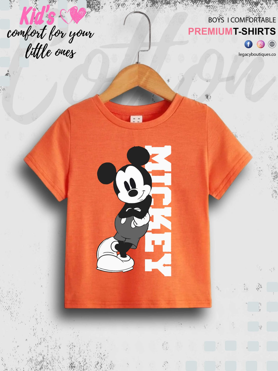 Mickey 1 To 11 Year Kids Boys Summer Time T-Shirt In Lowest Price Only In BD Legacy Boutiques Legacy Boutiques