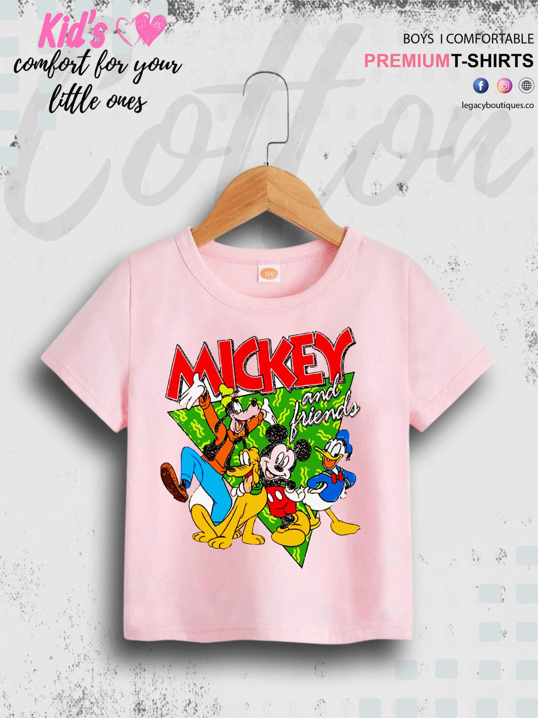 Mickey And Friends Cartoon Printed Boys Summer Time Casual T-Shirt In Cheapest Price Only In Dhaka Legacy Boutiques Legacy Boutiques
