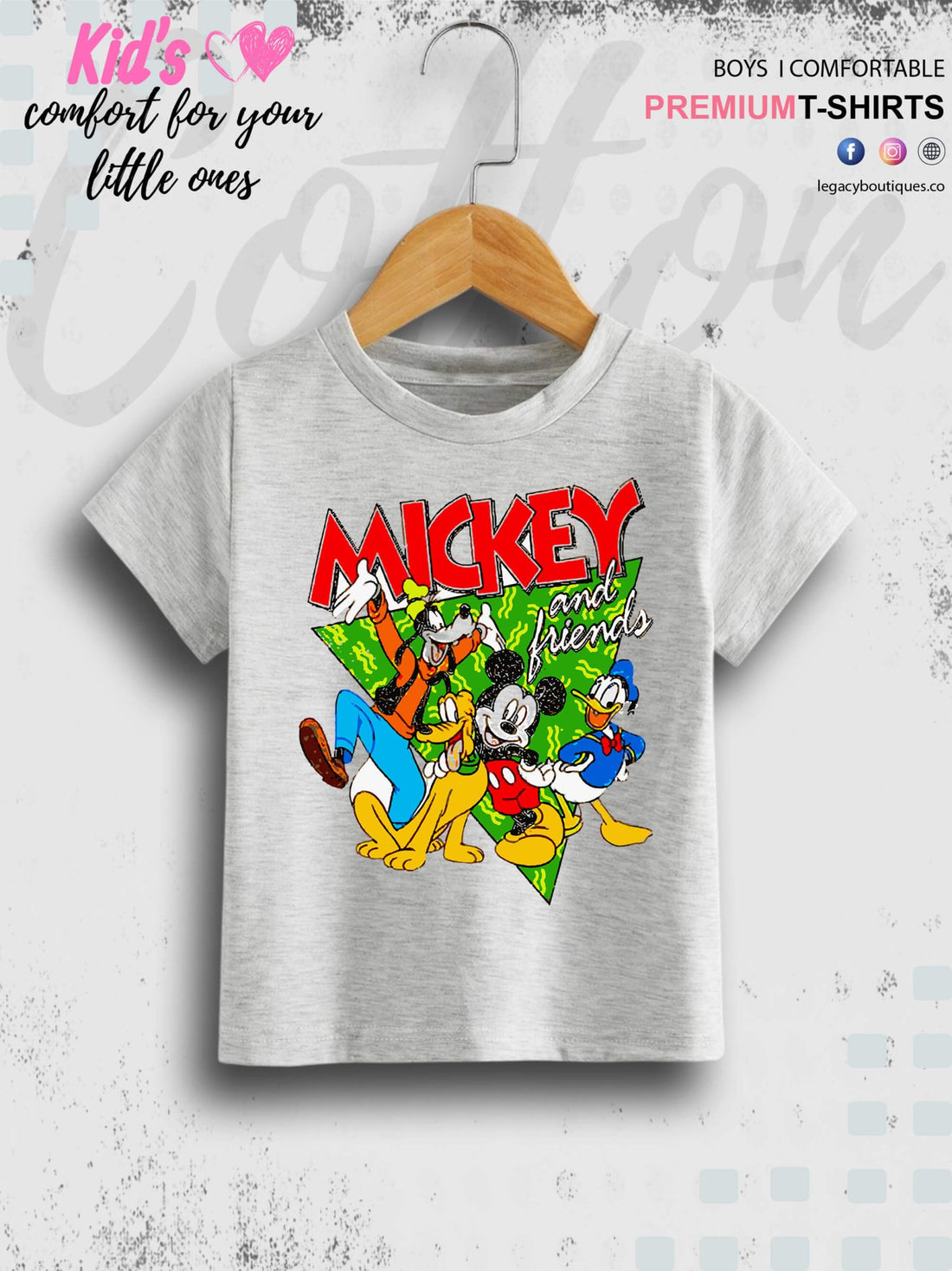 Mickey And Friends Cartoon Printed Boys Summer Time Casual T-Shirt In Cheapest Price Only In Dhaka Legacy Boutiques Legacy Boutiques