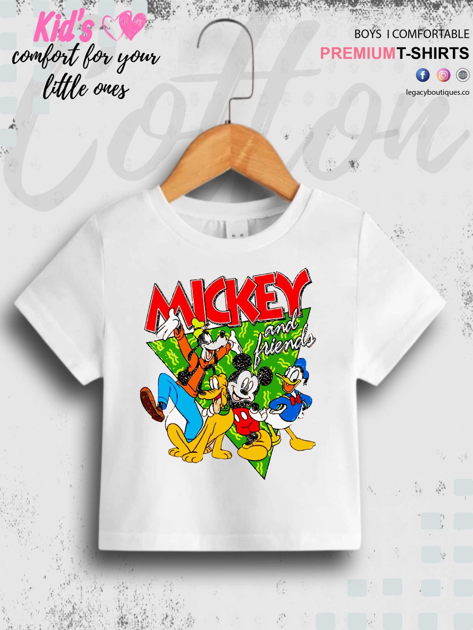 Mickey And Friends Cartoon Printed Boys Summer Time Casual T-Shirt In Cheapest Price Only In Dhaka Legacy Boutiques Legacy Boutiques