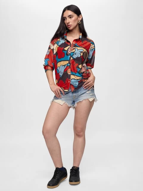 Mickey Mouse Pop Art Illustration Oversized Shirt Legacy Boutiques Legacy Boutiques