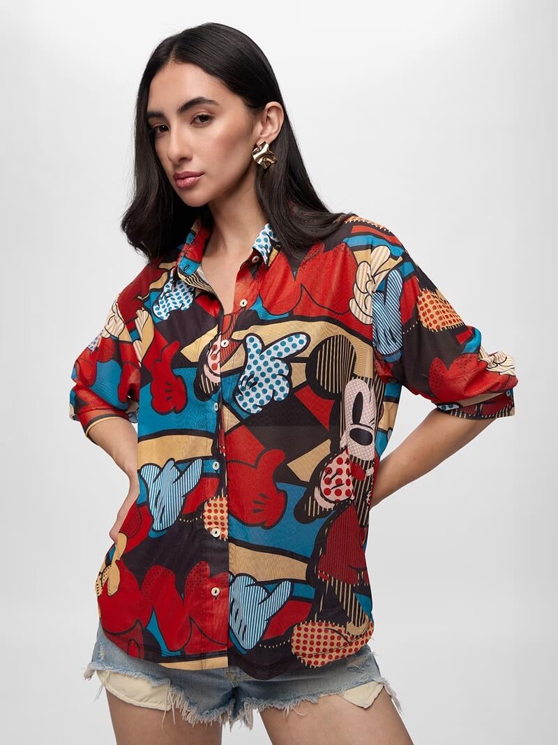 Mickey Mouse Pop Art Illustration Oversized Shirt Legacy Boutiques Legacy Boutiques