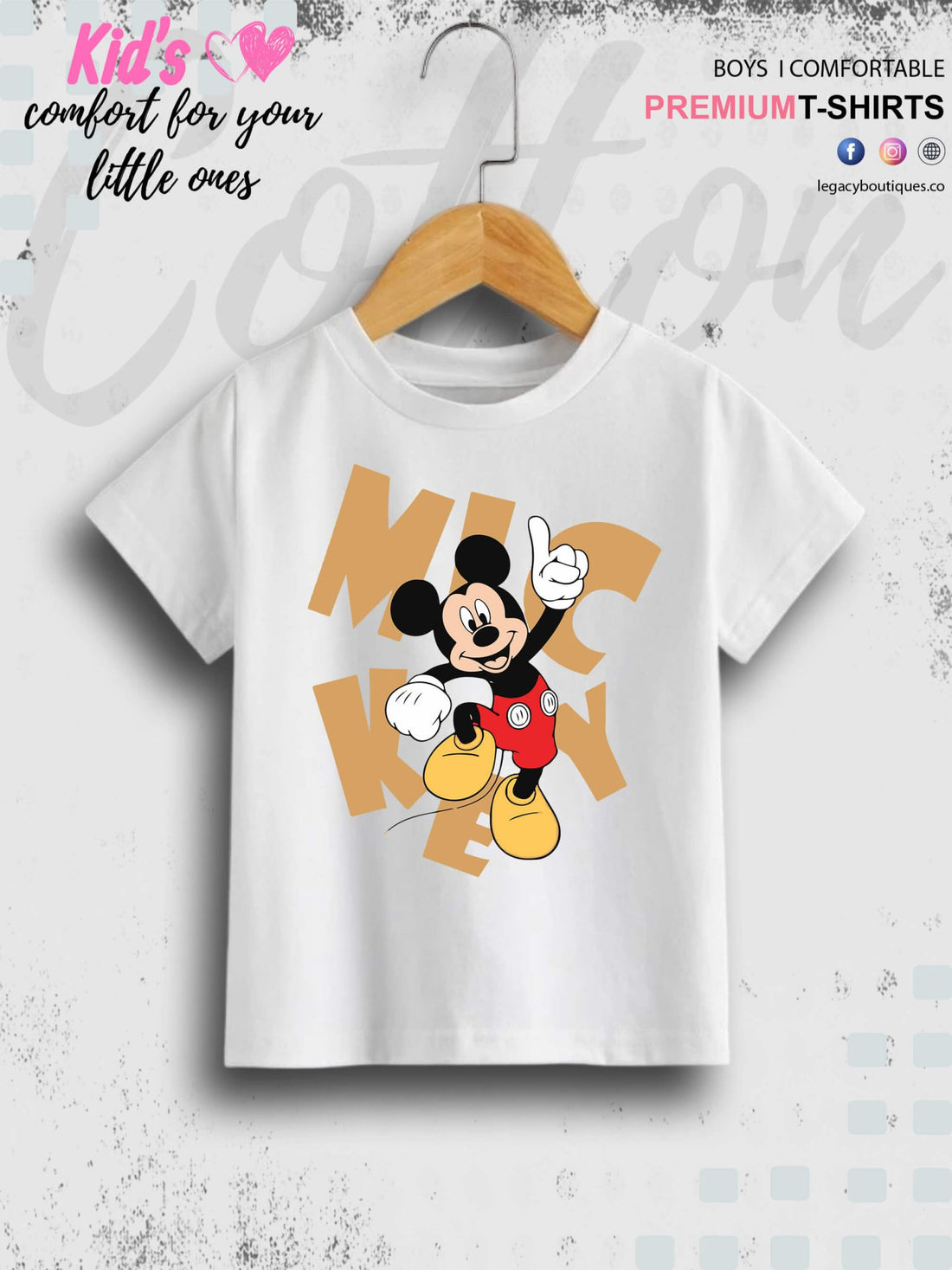 Mickey Printed 1 To 11 Year Baby Girls Summer Time T-Shirt In Lowest Price Only In BD Legacy Boutiques Legacy Boutiques