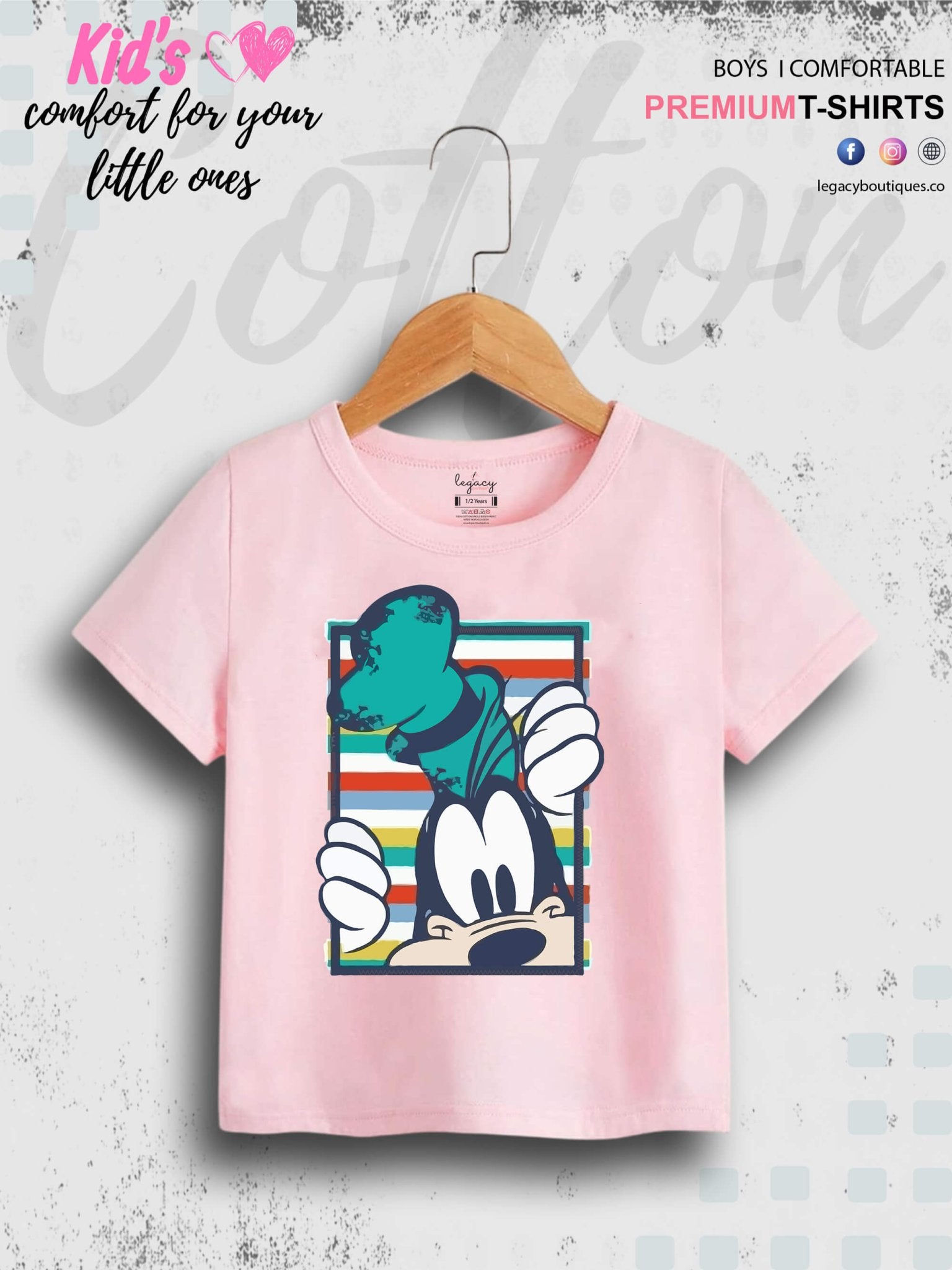 Mickeys Goofy Print Good Quality 1 To 11 Year Boys T-shirt In Lowest Price Only In BD Legacy Boutiques Legacy Boutiques