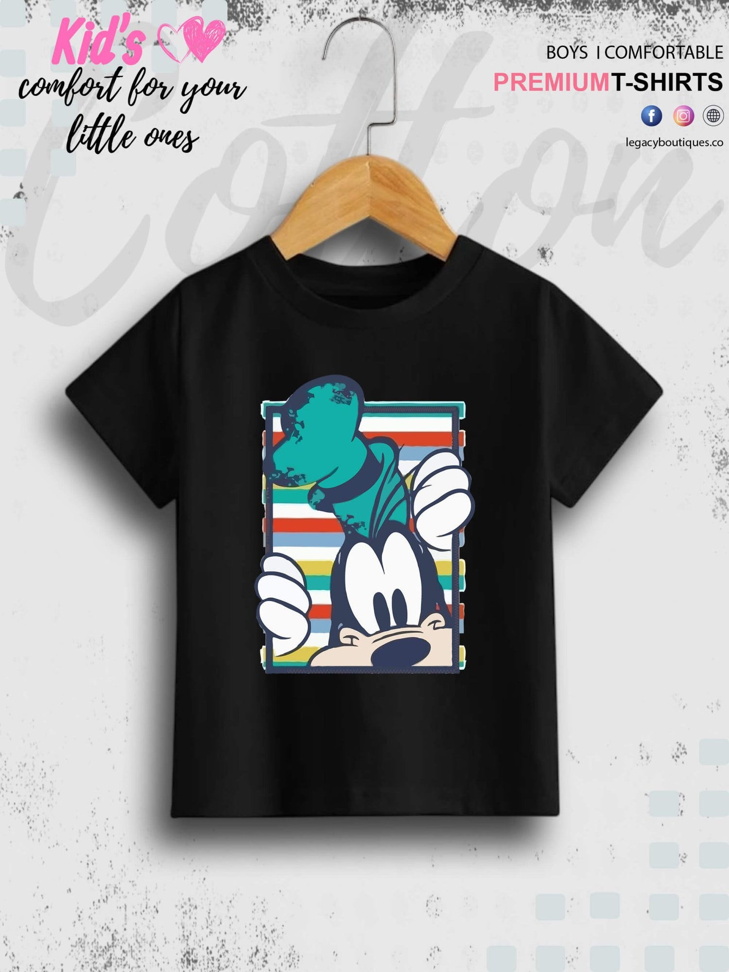 Mickeys Goofy Print Good Quality 1 To 11 Year Boys T-shirt In Lowest Price Only In BD Legacy Boutiques Legacy Boutiques