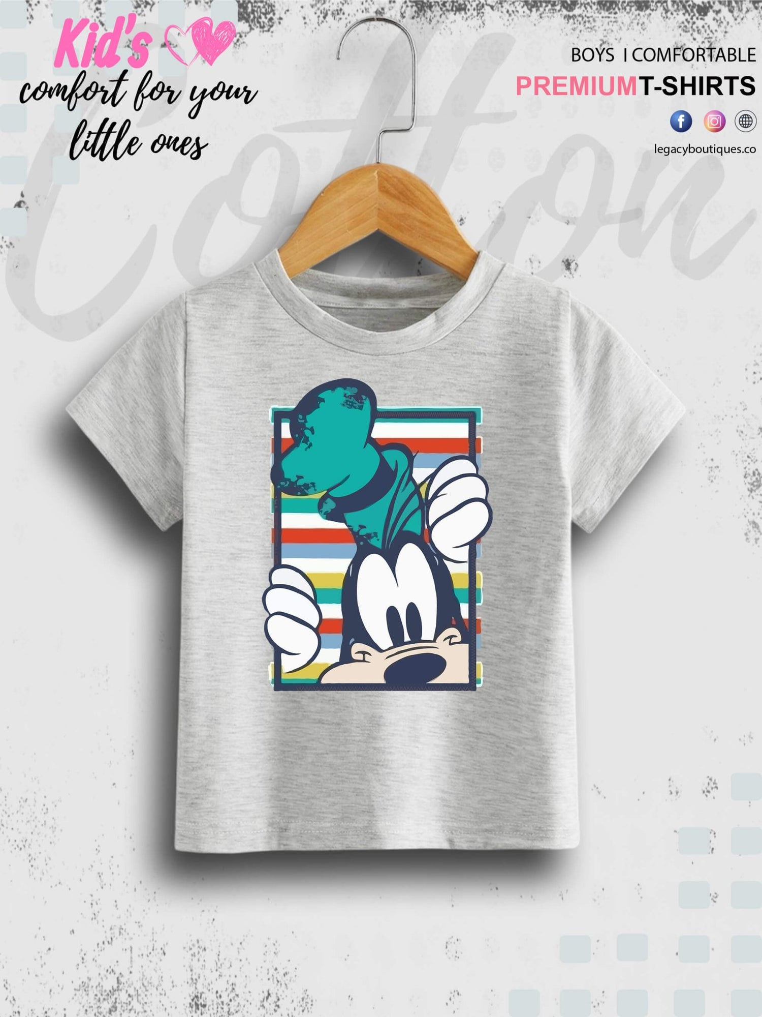 Mickeys Goofy Print Good Quality 1 To 11 Year Boys T-shirt In Lowest Price Only In BD Legacy Boutiques Legacy Boutiques
