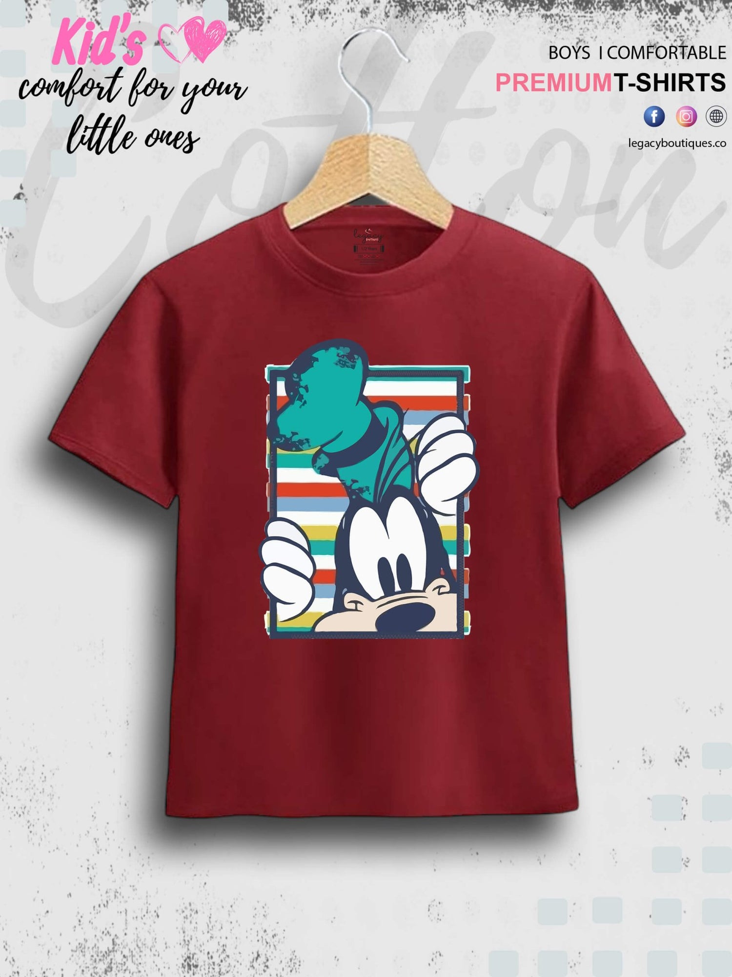 Mickeys Goofy Print Good Quality 1 To 11 Year Boys T-shirt In Lowest Price Only In BD Legacy Boutiques Legacy Boutiques