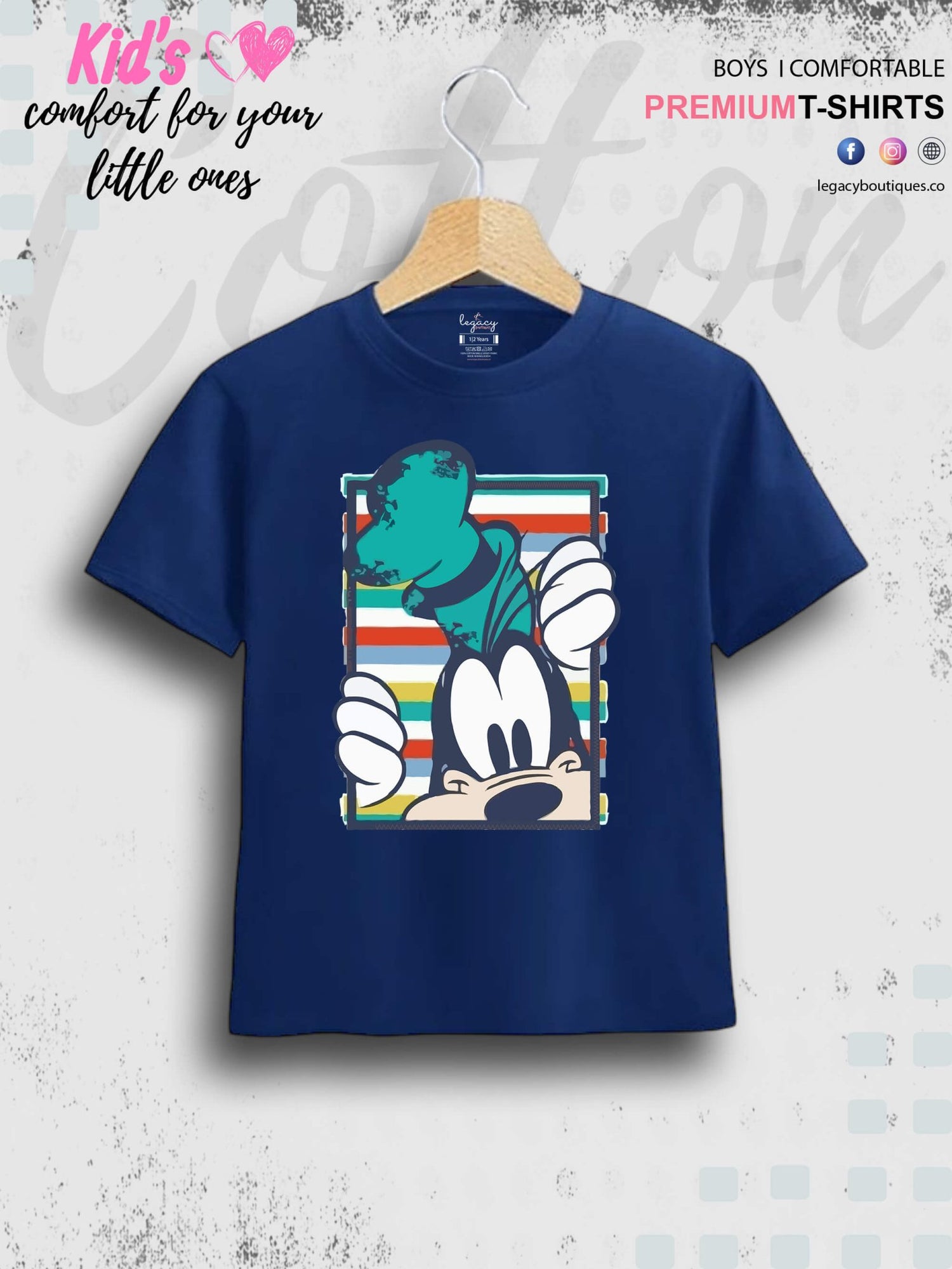 Mickeys Goofy Print Good Quality 1 To 11 Year Boys T-shirt In Lowest Price Only In BD Legacy Boutiques Legacy Boutiques