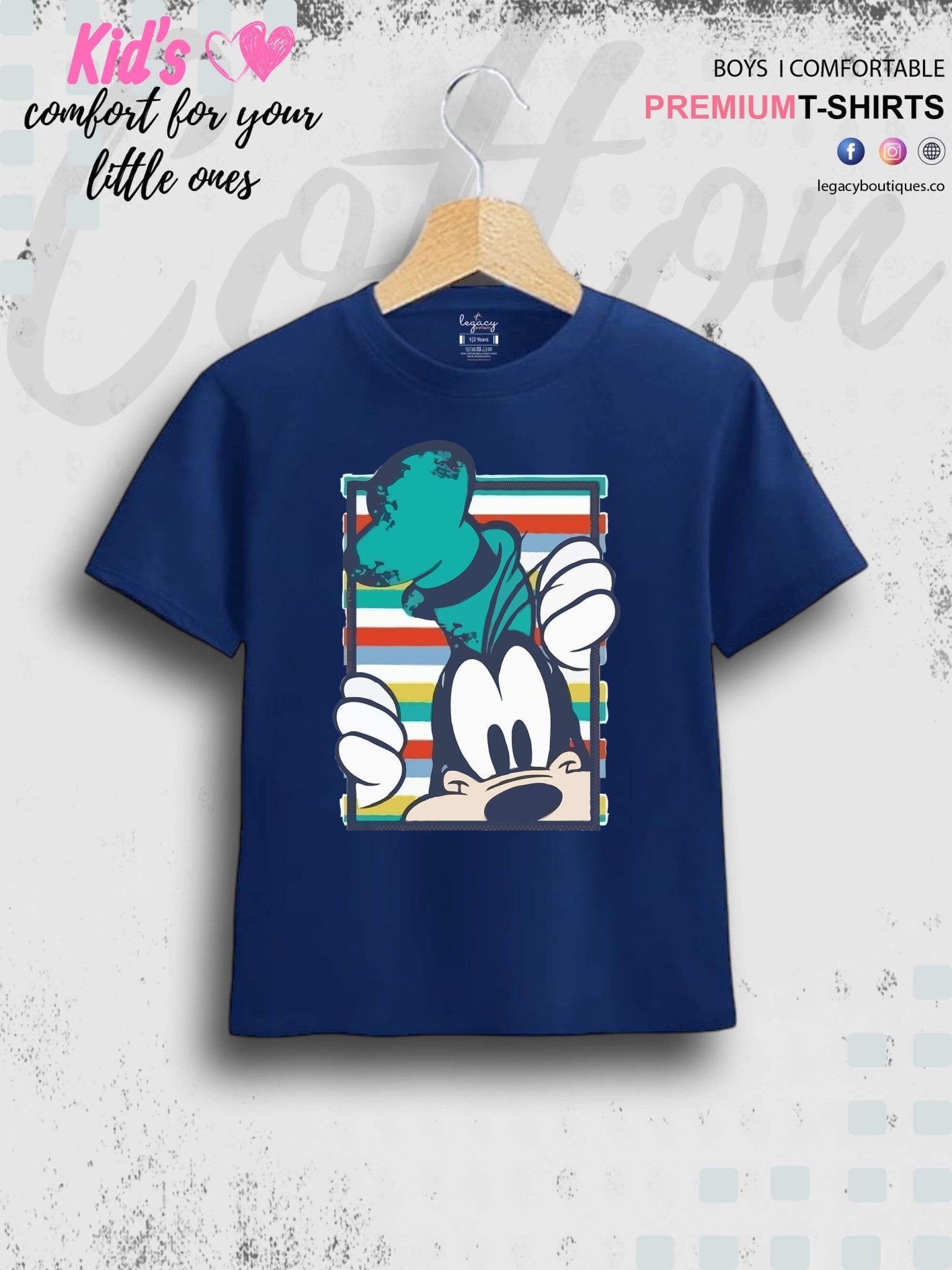 Mickeys Goofy Print Good Quality 1 To 11 Year Boys T-shirt In Lowest Price Only In BD Legacy Boutiques Legacy Boutiques