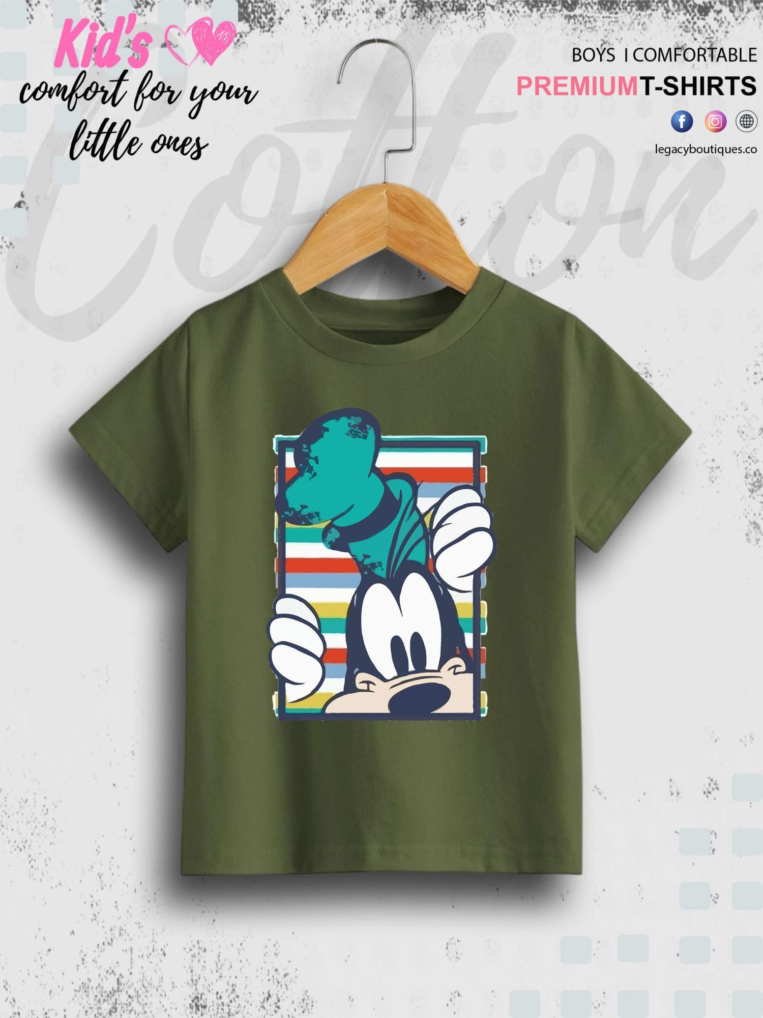 Mickeys Goofy Print Good Quality 1 To 11 Year Boys T-shirt In Lowest Price Only In BD Legacy Boutiques Legacy Boutiques