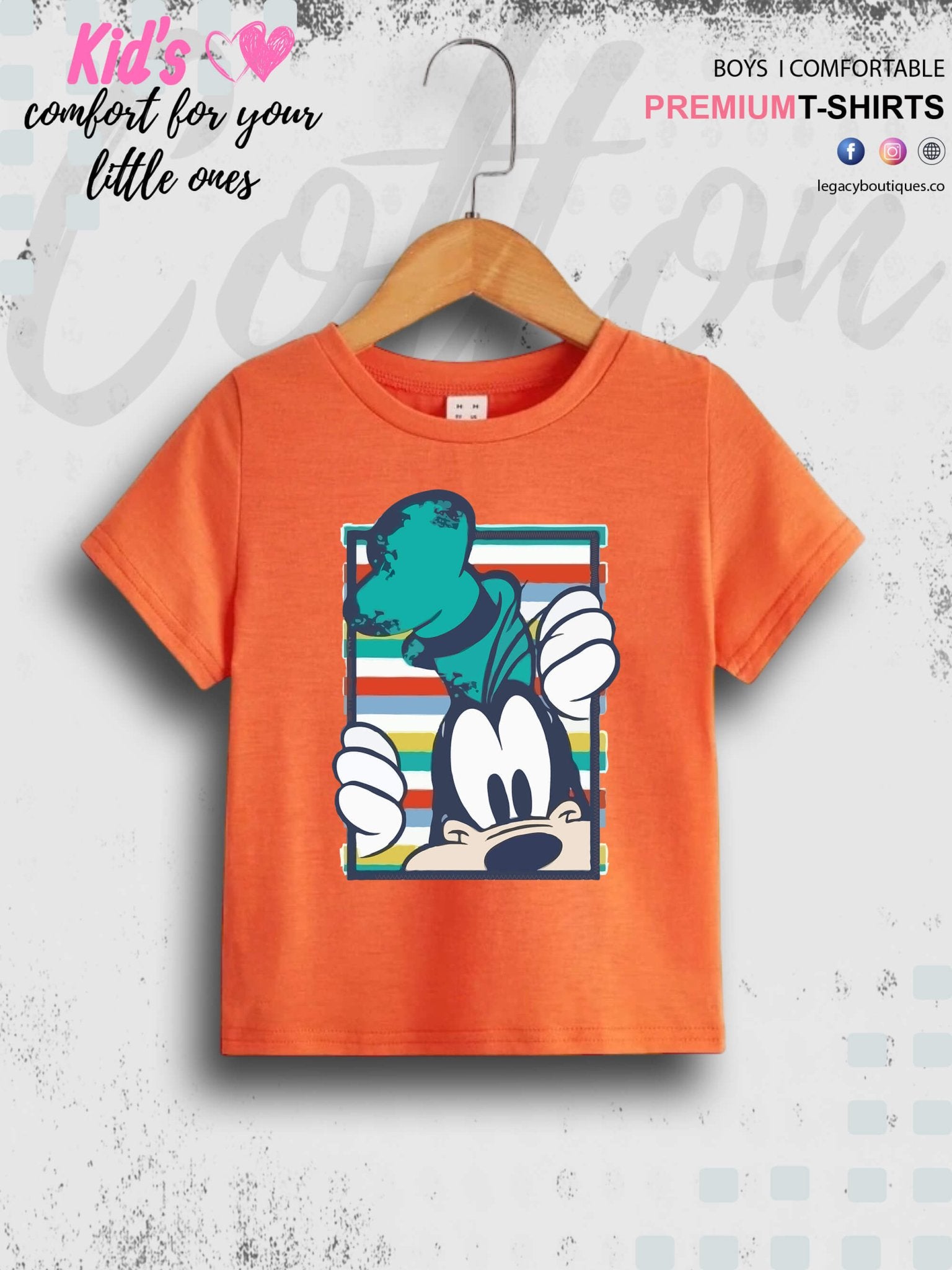 Mickeys Goofy Print Good Quality 1 To 11 Year Boys T-shirt In Lowest Price Only In BD Legacy Boutiques Legacy Boutiques