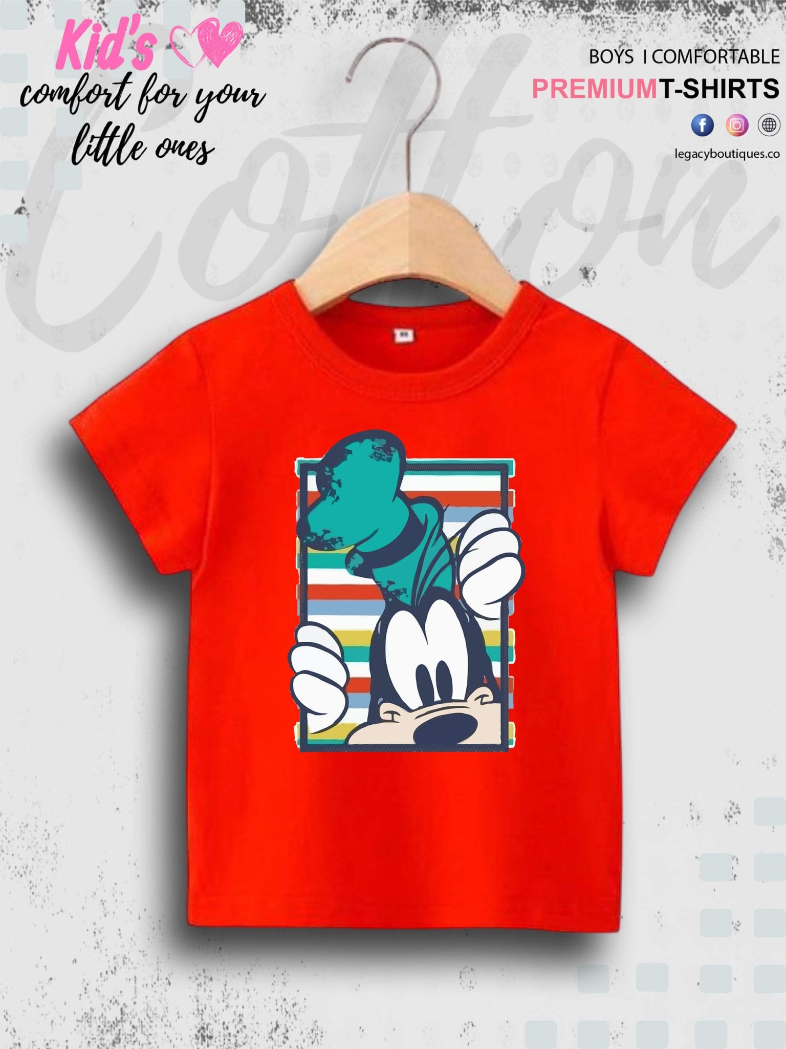 Mickeys Goofy Print Good Quality 1 To 11 Year Boys T-shirt In Lowest Price Only In BD Legacy Boutiques Legacy Boutiques