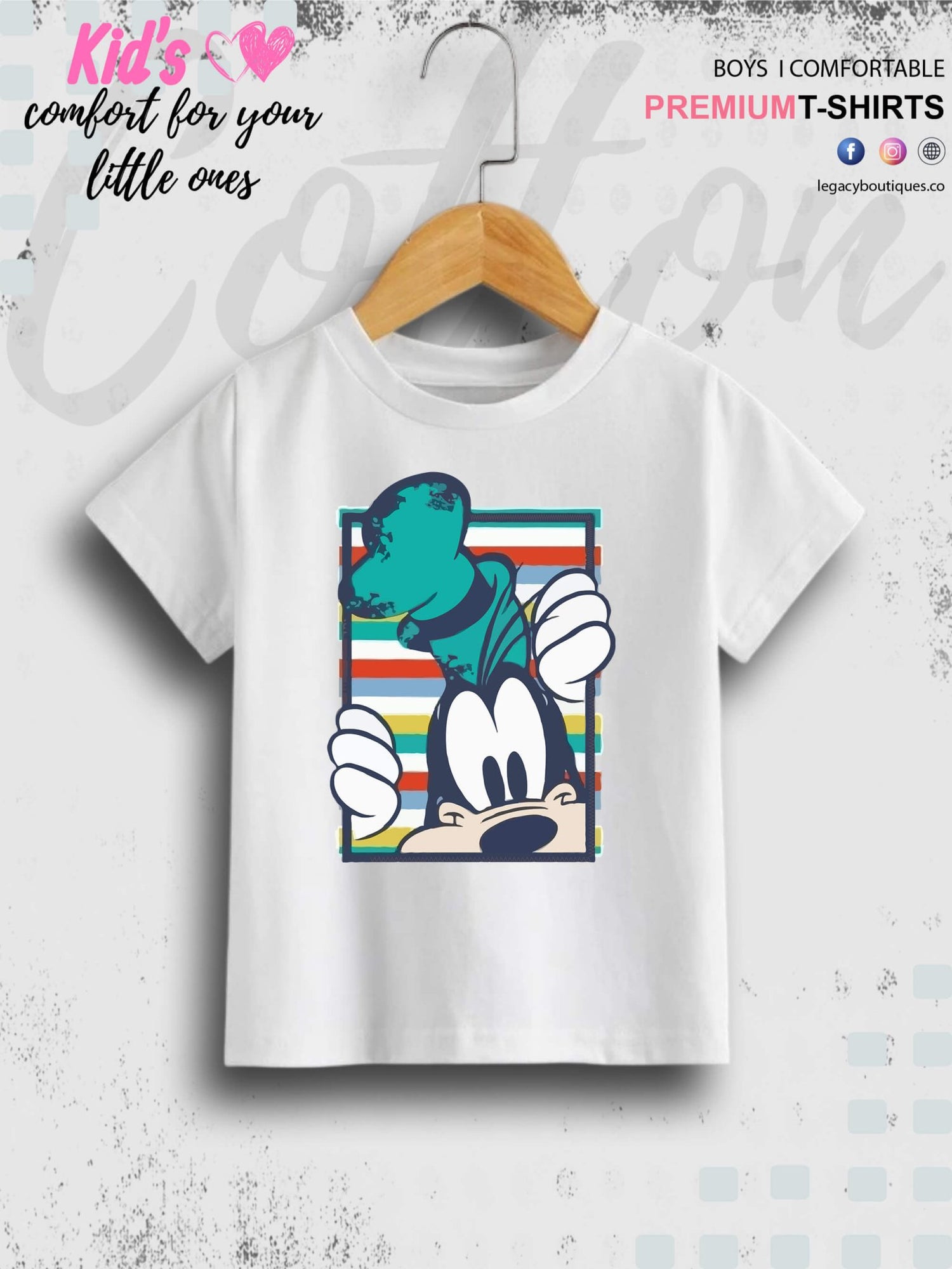 Mickeys Goofy Print Good Quality 1 To 11 Year Boys T-shirt In Lowest Price Only In BD Legacy Boutiques Legacy Boutiques