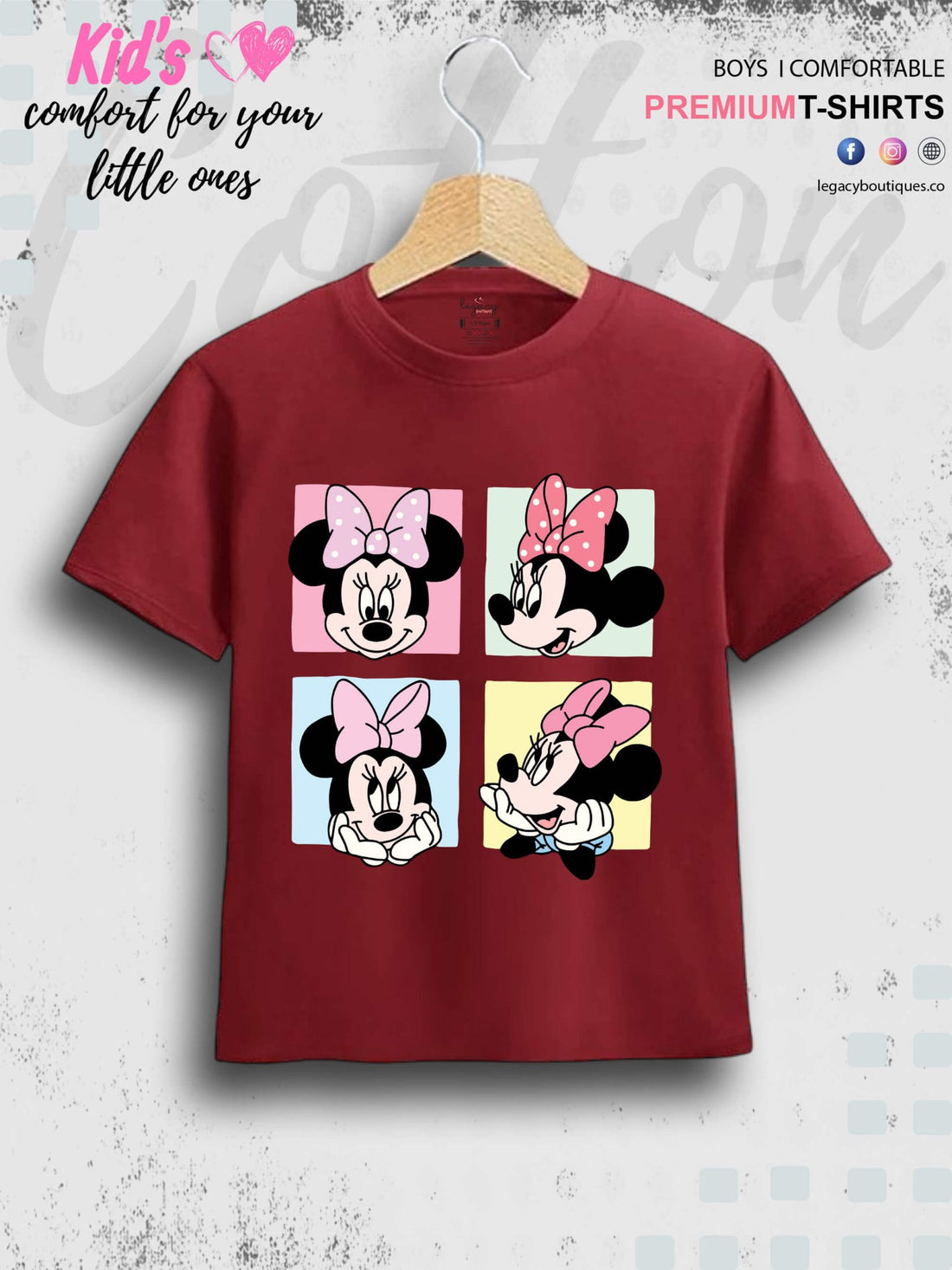 Minnie Mouse Printed Children Girls T-Shirt In Lowest Price Only In Dhaka Legacy Boutiques Legacy Boutiques